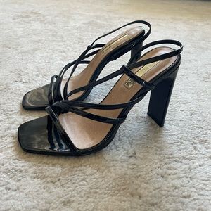 Bellini Black Strappy Heels